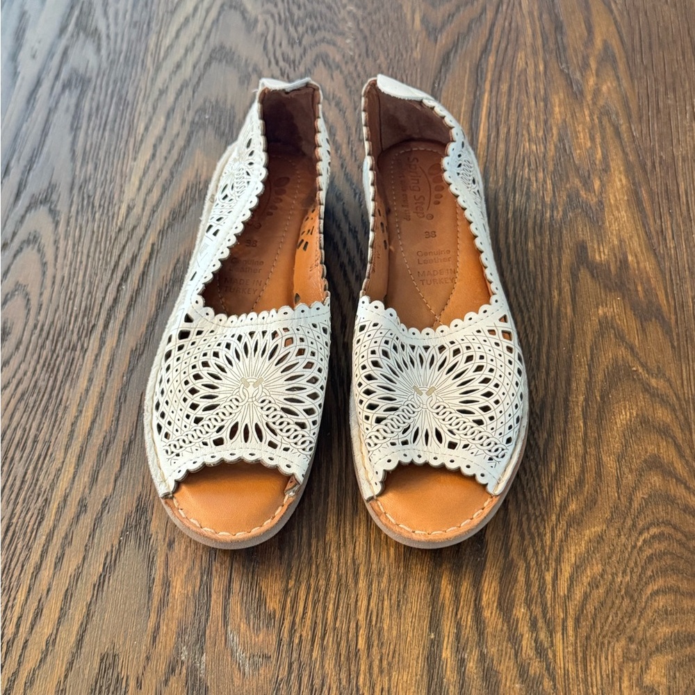 Brandal Flat by Spring Step White Cut-Out Flats - Picture 3 of 5